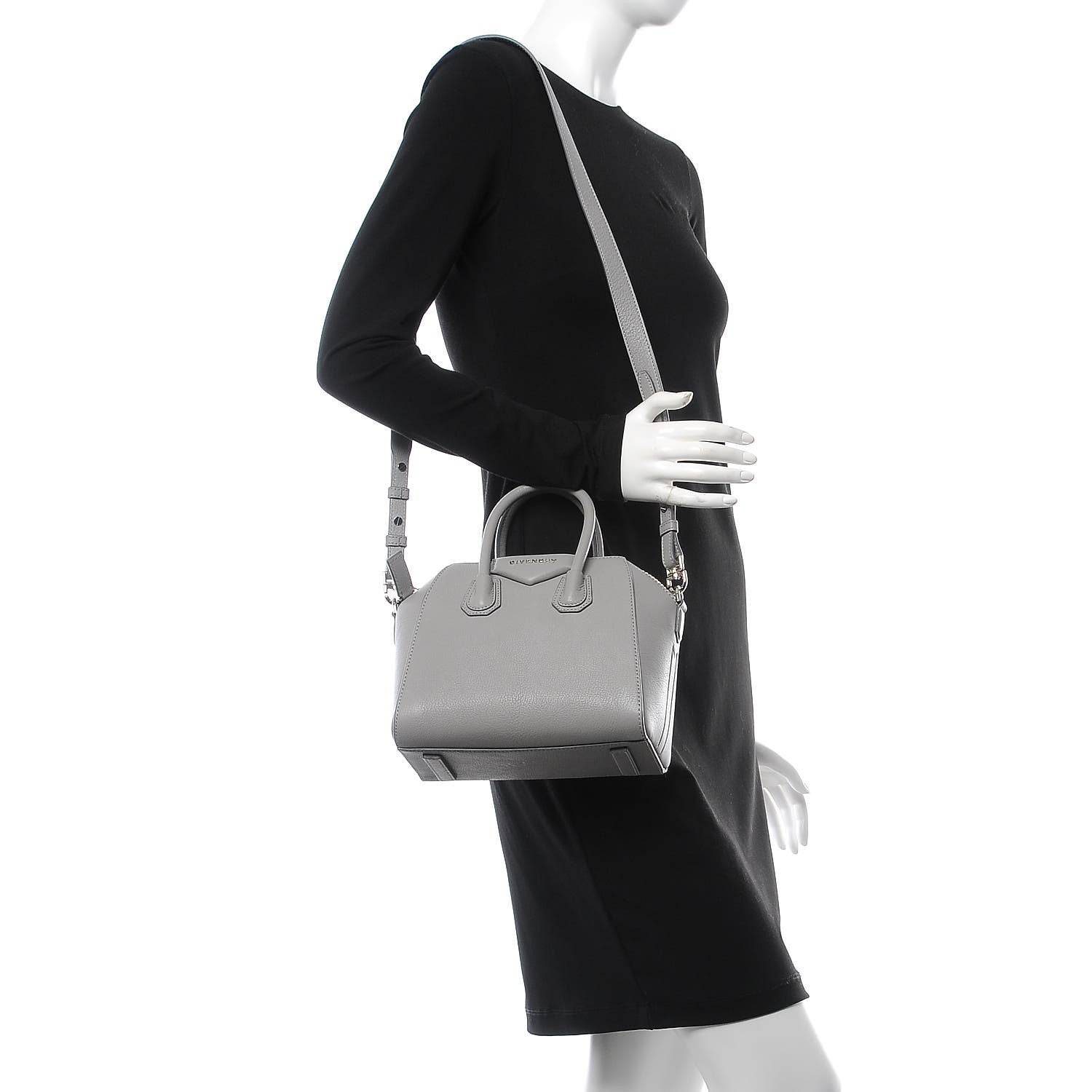 Givenchy Sugar Goatskin Mini Antigona Pearl Grey 2 of 8