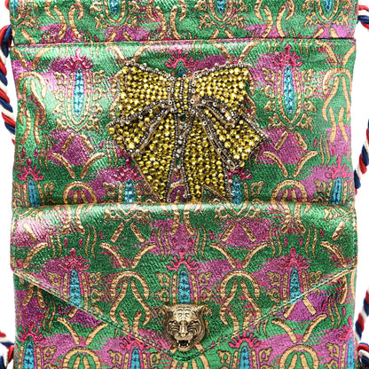 Gucci Brocade Animalier Bow Drawstring Backpack Multicolor 10 of 10