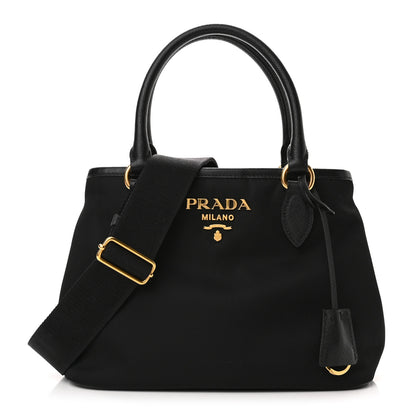 Prada Tessuto Nylon Saffiano Small Tote Black 1 of 9