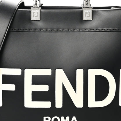 Fendi Vitello King Plexiglass Medium Fendi Sunshine Shopper Tote Black White 7 of 9