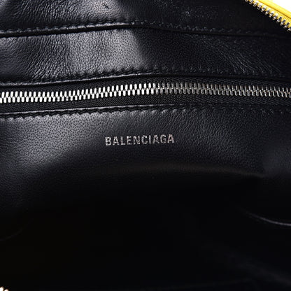 Balenciaga Shiny Day Calfskin Logo XS Triangle Duffle Jaune Black 5 of 9