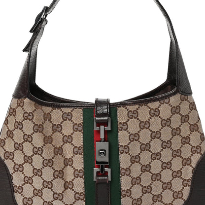 Gucci Monogram Web Jackie O Hobo Dark Brown 8 of 11