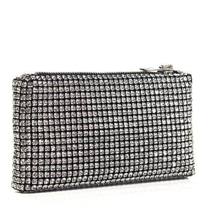 Alexander Wang Mesh Crystal Rhinestone Heiress Clutch Black Silver 3 of 7