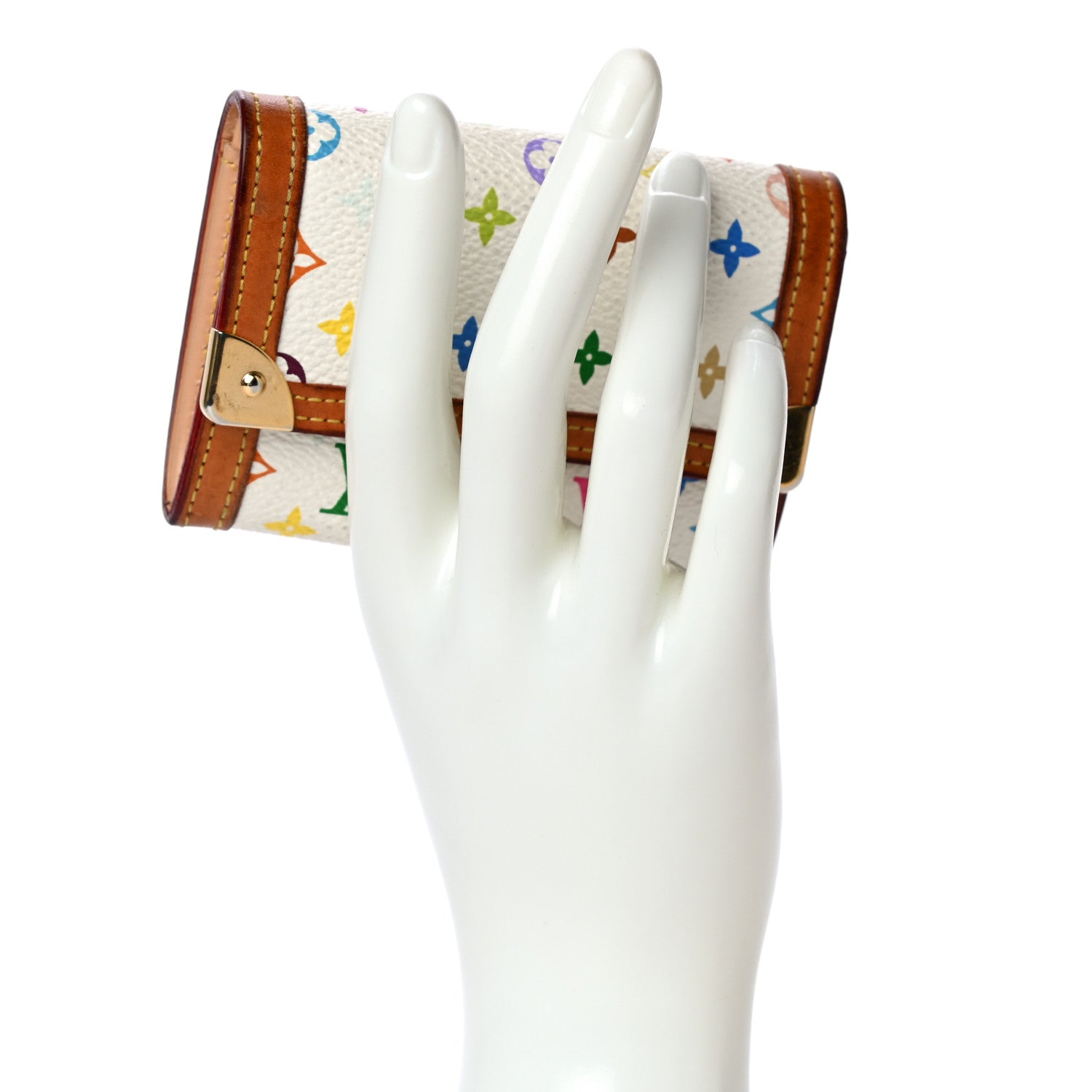 Louis Vuitton Monogram Multicolor Porte-Monnaie Plat Coin Purse White 2 of 16
