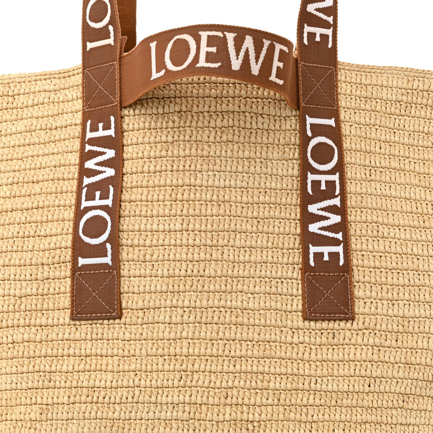 Loewe Raffia Paula's Ibiza Fold Shopper Tote Natural Tan 6 of 9