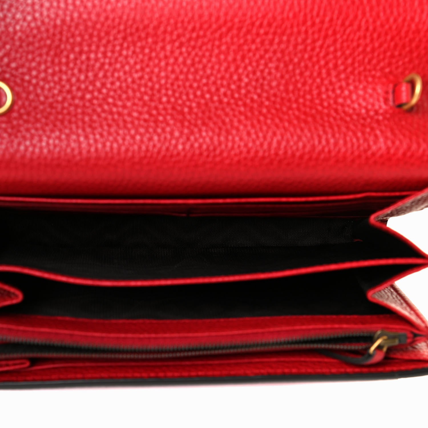 Gucci Calfskin GG Marmont Chain Wallet Vulcanic Red 4 of 6