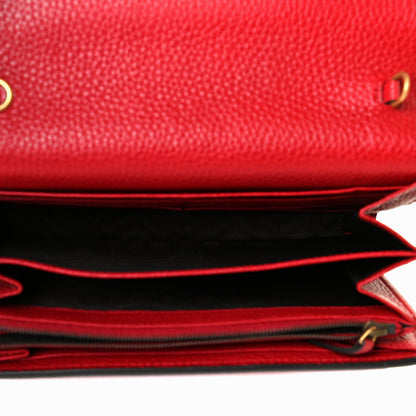Gucci Calfskin GG Marmont Chain Wallet Vulcanic Red 4 of 6