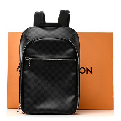 ioffer louis vuitton michael backpack Graphite Damier Graphite Its main compartment features a secure and convenient double zip closure and a padded pocket to hold a laptop. Louis Vuitton Damier Graphite Michael