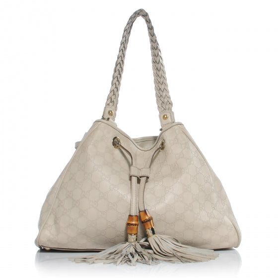 Gucci Guccissima Peggy Braided Tote Off White 1 of 9