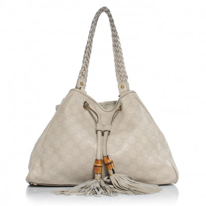 Gucci Guccissima Peggy Braided Tote Off White 1 of 9