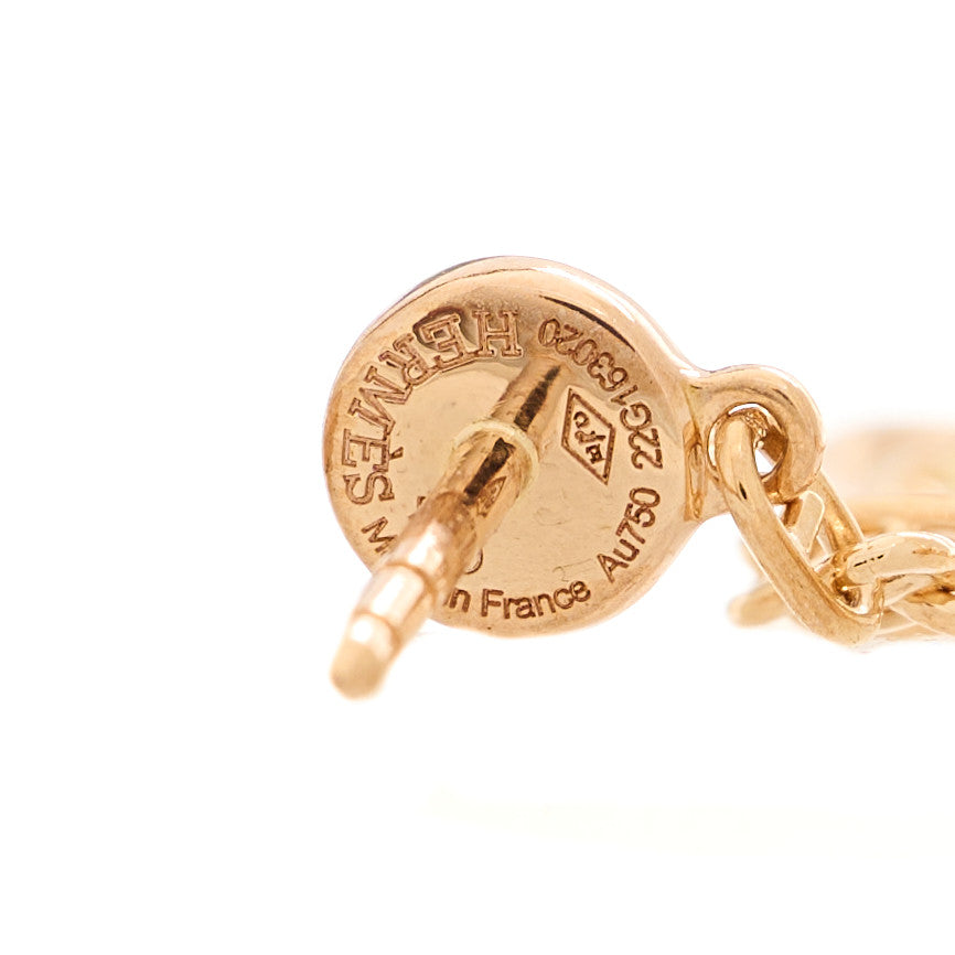 Hermes 18K Rose Gold Diamond TPM Farandole Drop Earrings 4 of 5
