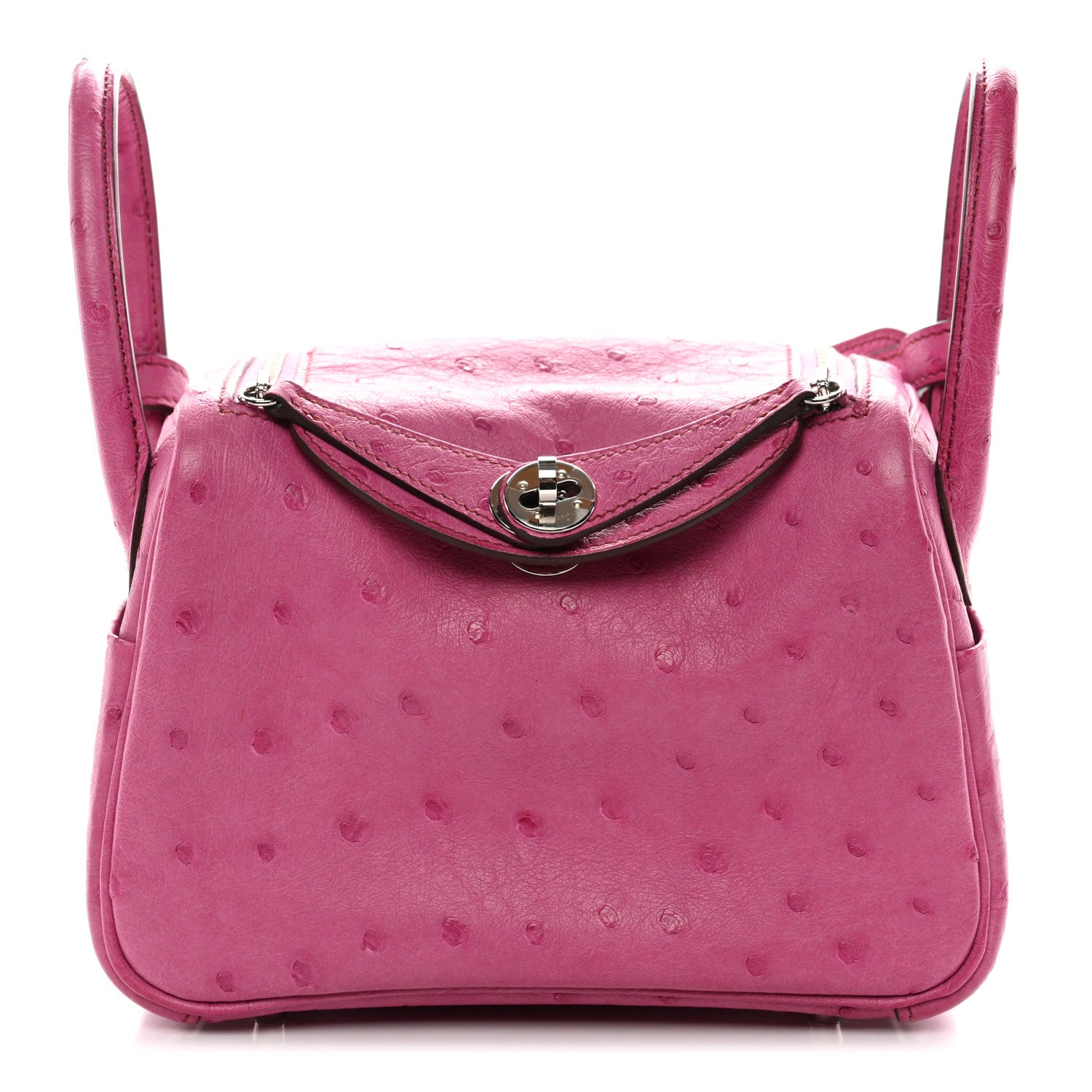 Hermes Ostrich Mini Lindy 20 Fuchsia 1 of 10