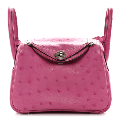 Hermes Ostrich Mini Lindy 20 Fuchsia 1 of 10