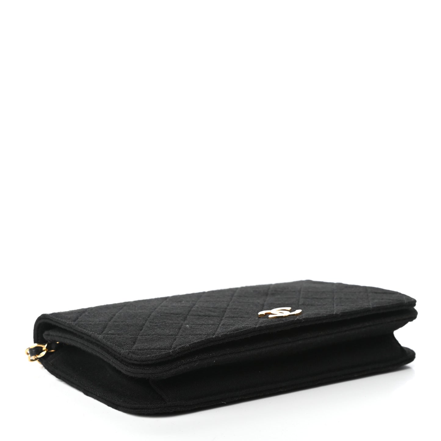 Jersey Quilted Wallet On Chain WOC Black