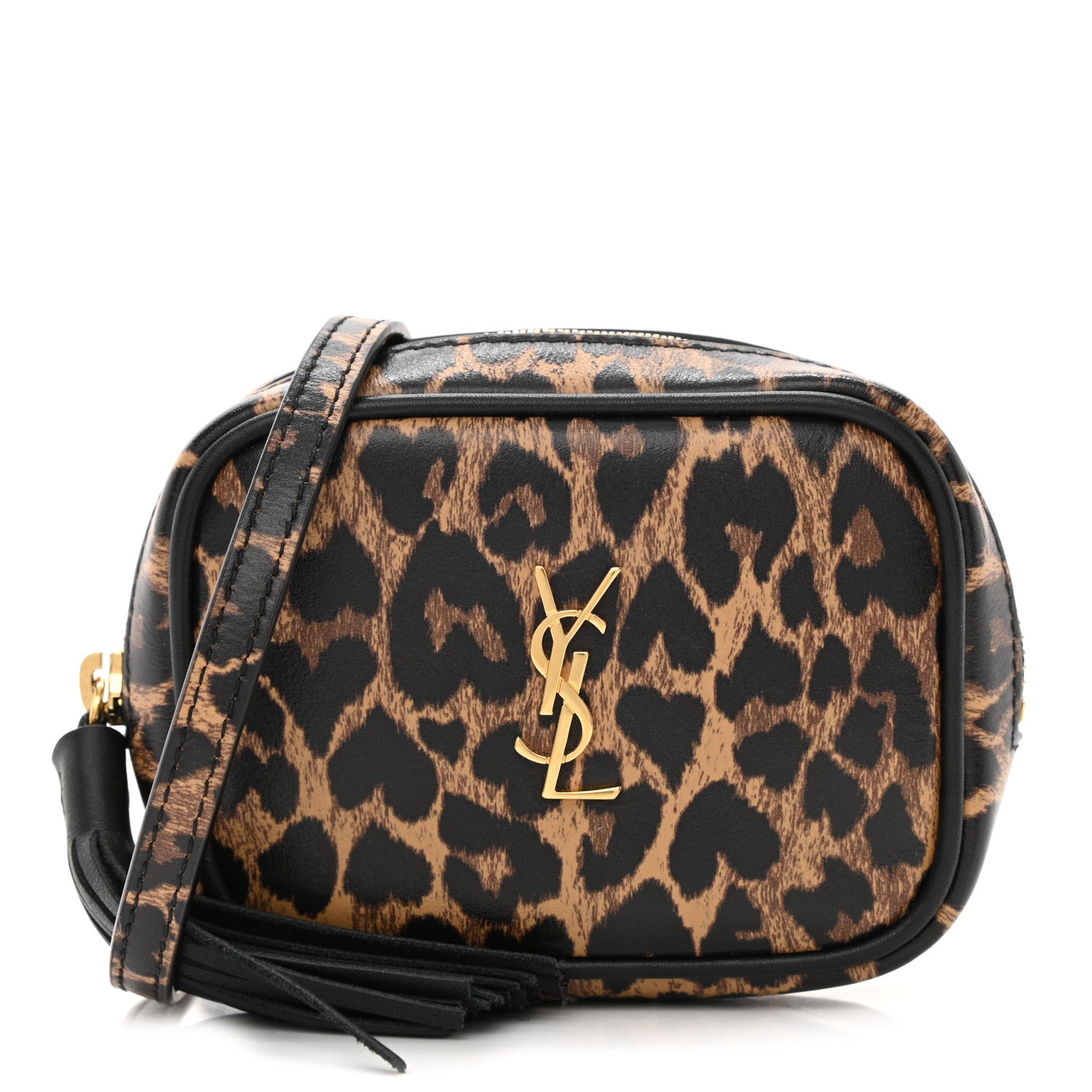Saint Laurent Calfskin Heart Leopard Print Monogram Baby Lou Camera Bag Toffee 1 of 10