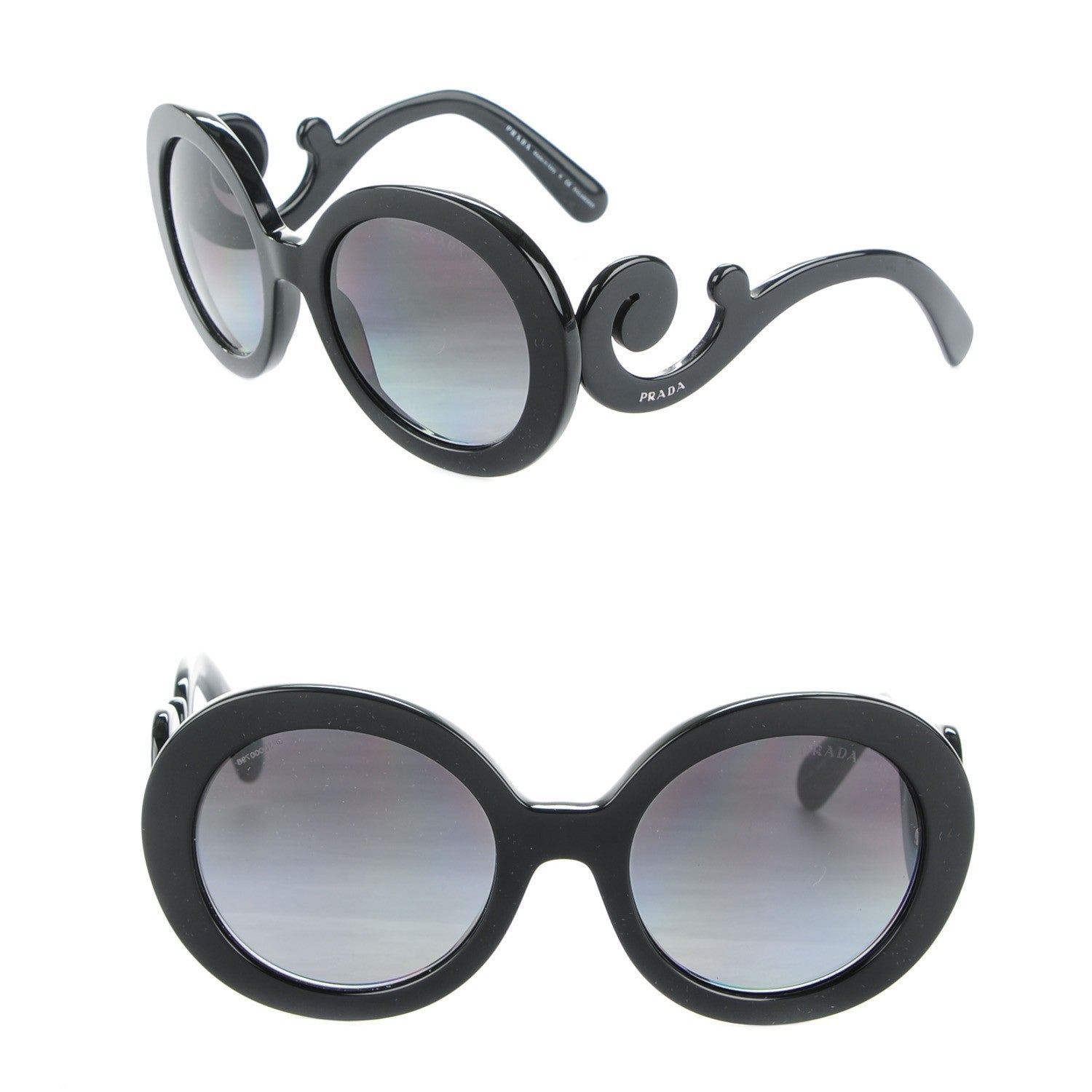 Prada Baroque Sunglasses SPR 27N Black 1 of 5