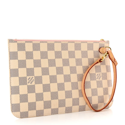 Louis Vuitton Damier Azur Neverfull MM GM Pochette Rose Ballerine 3 of 11