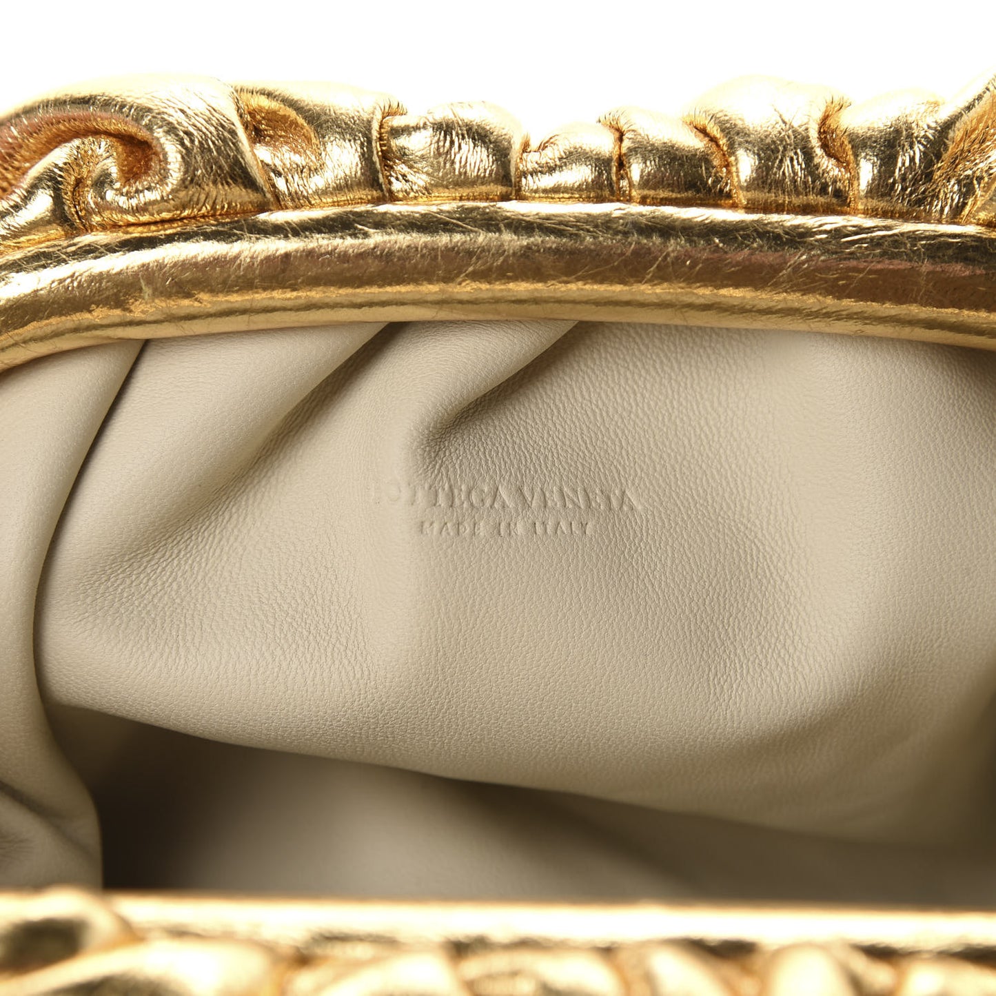 Metallic Crinkled Lambskin The Mini Pouch Oro