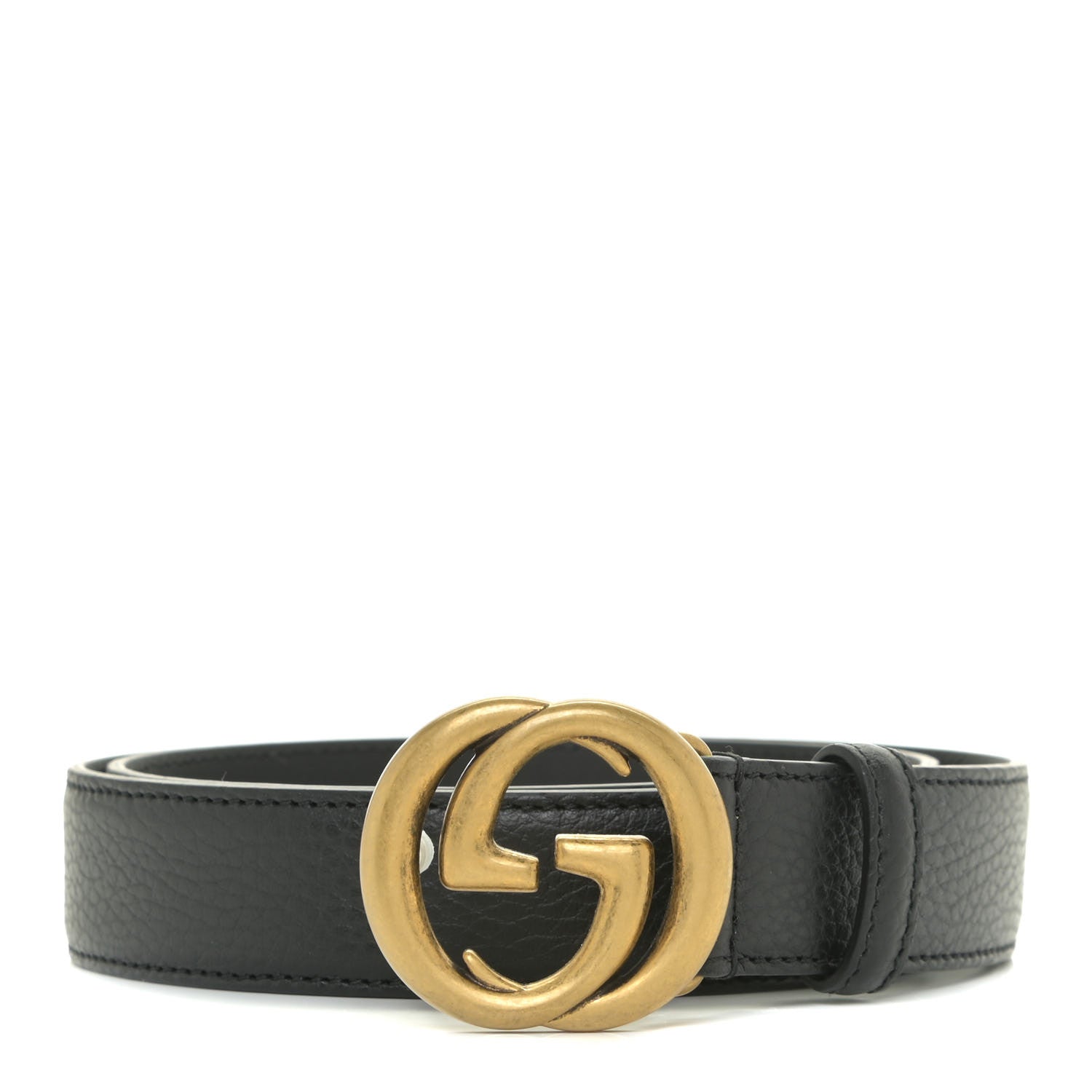 Gucci Calfskin Mens Interlocking G Belt 75 30 Black 1 of 4
