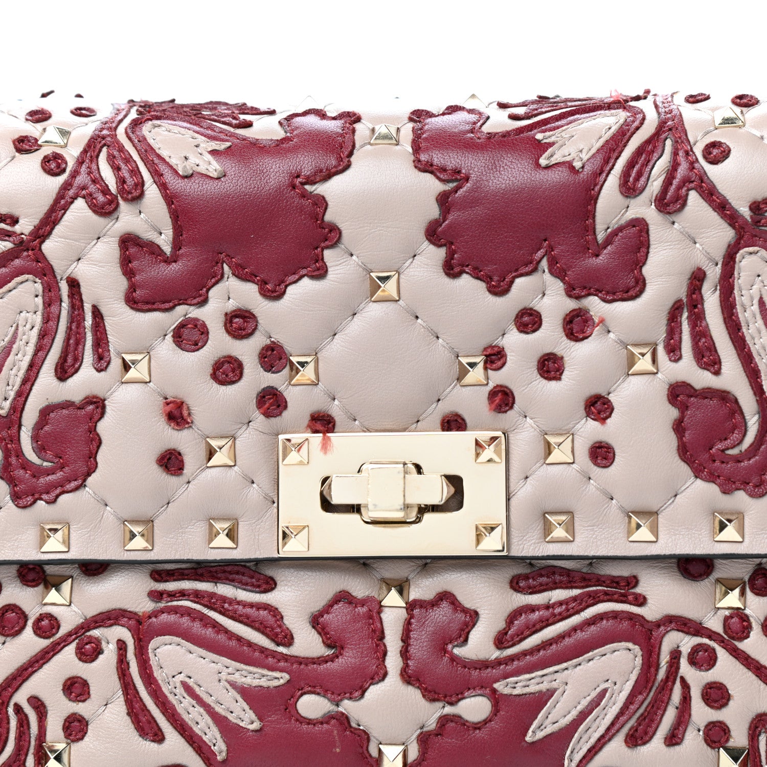 Valentino Garavani Nappa Flower Intarsia Medium Rockstud Spike Shoulder Bag Multicolor 11 of 11