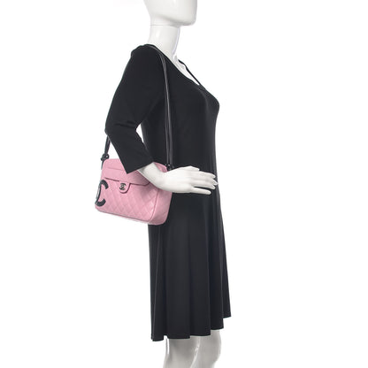 Chanel Calfskin Quilted Cambon Camera Bag Pink Black 2 of 11