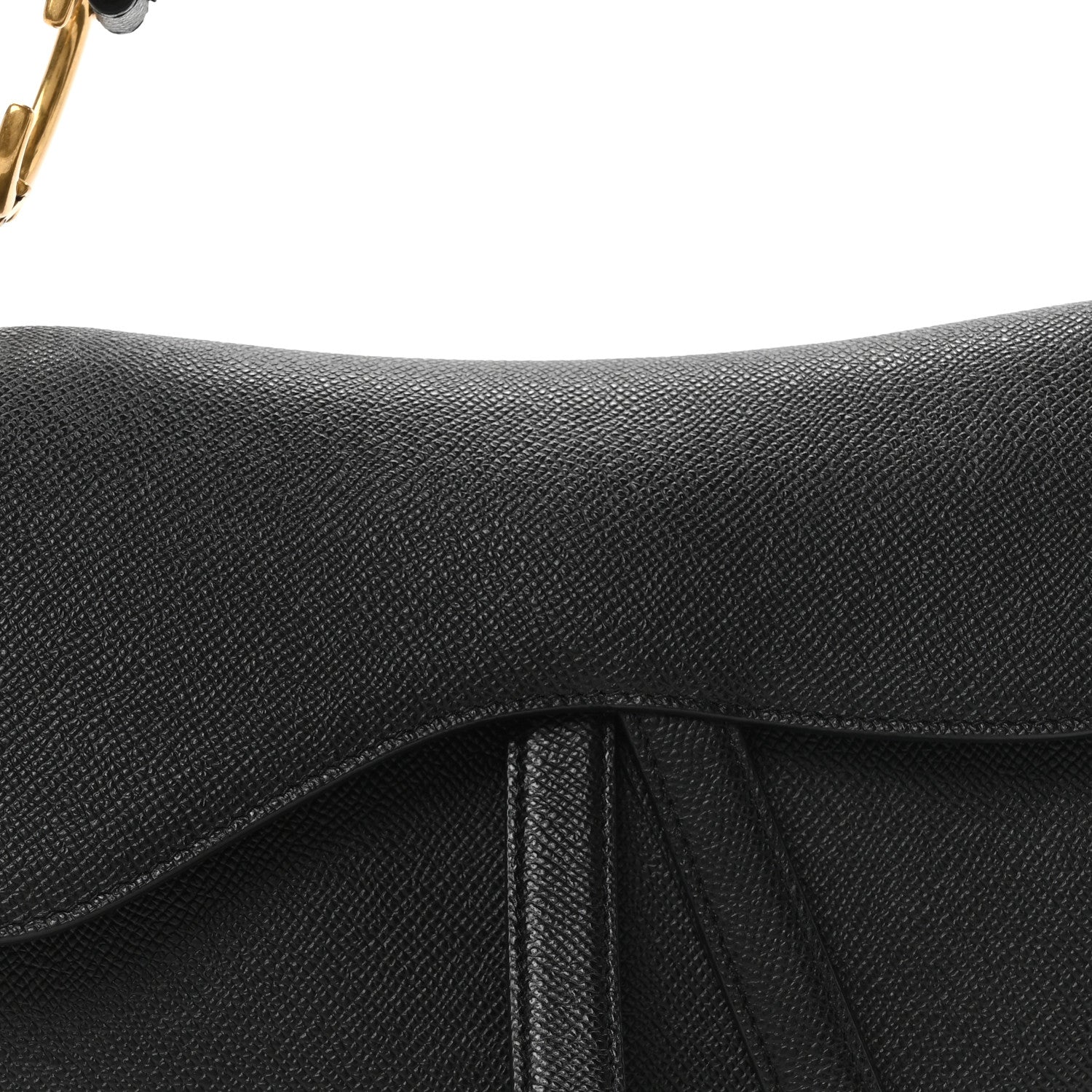 Christian Dior Grained Calfskin Saddle Bag Black 8 of 11