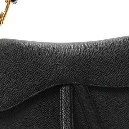 Christian Dior Grained Calfskin Saddle Bag Black 8 of 11