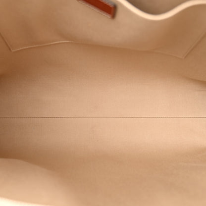 Chloe Cotton Calfskin Large Woody Ribbon Tote White Brown 5 of 9