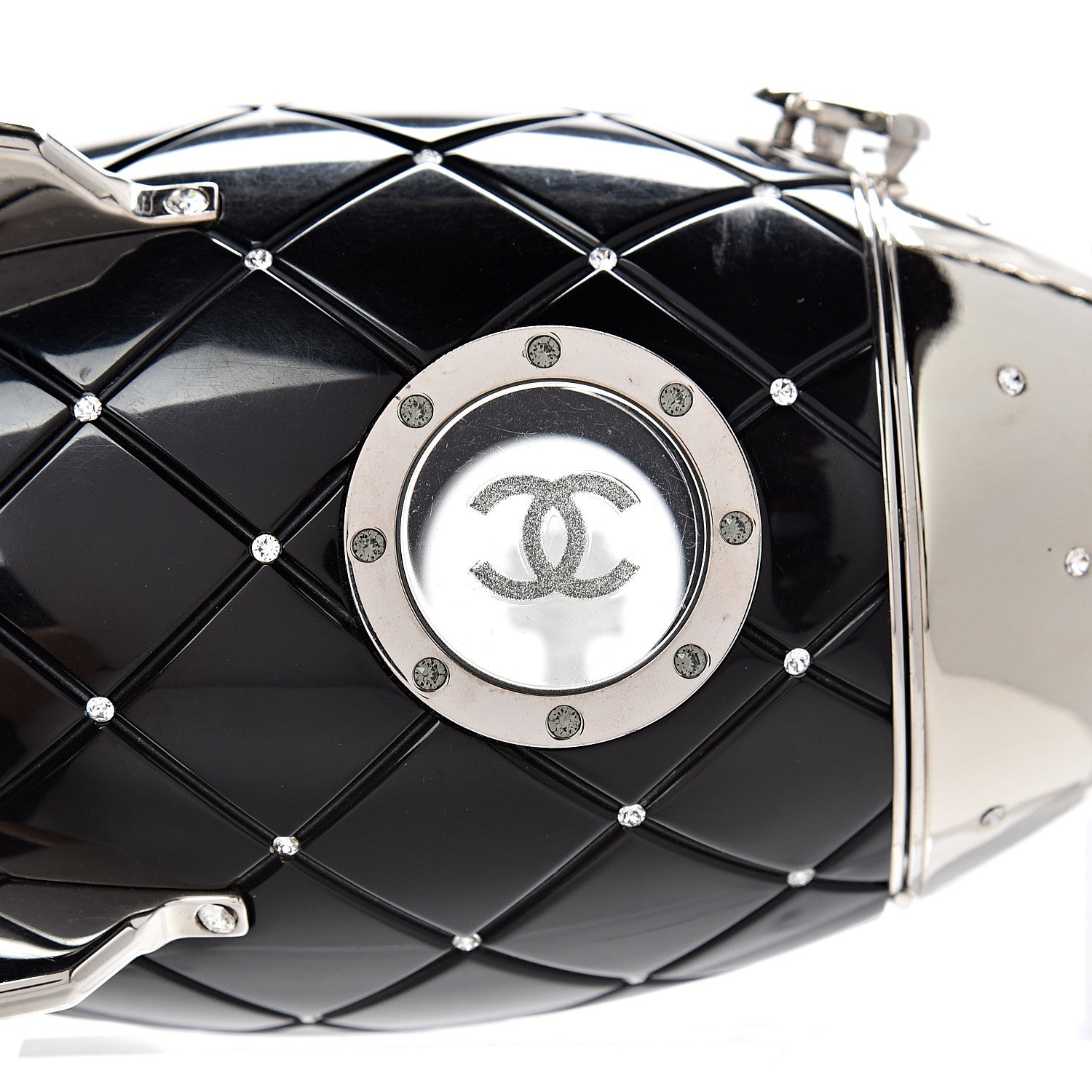 Chanel Plexiglass Crystal Rocket Ship Minaudière Clutch Black 7 of 10