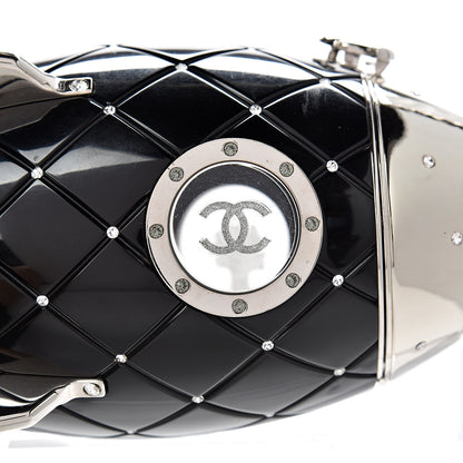 Chanel Plexiglass Crystal Rocket Ship Minaudière Clutch Black 7 of 10