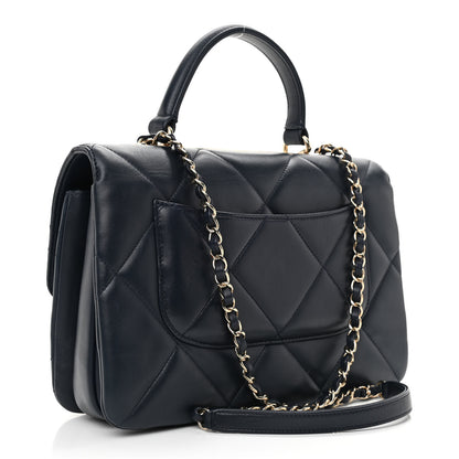 Chanel Lambskin Quilted Medium Trendy CC Flap Dual Handle Bag Navy Blue 3 of 10