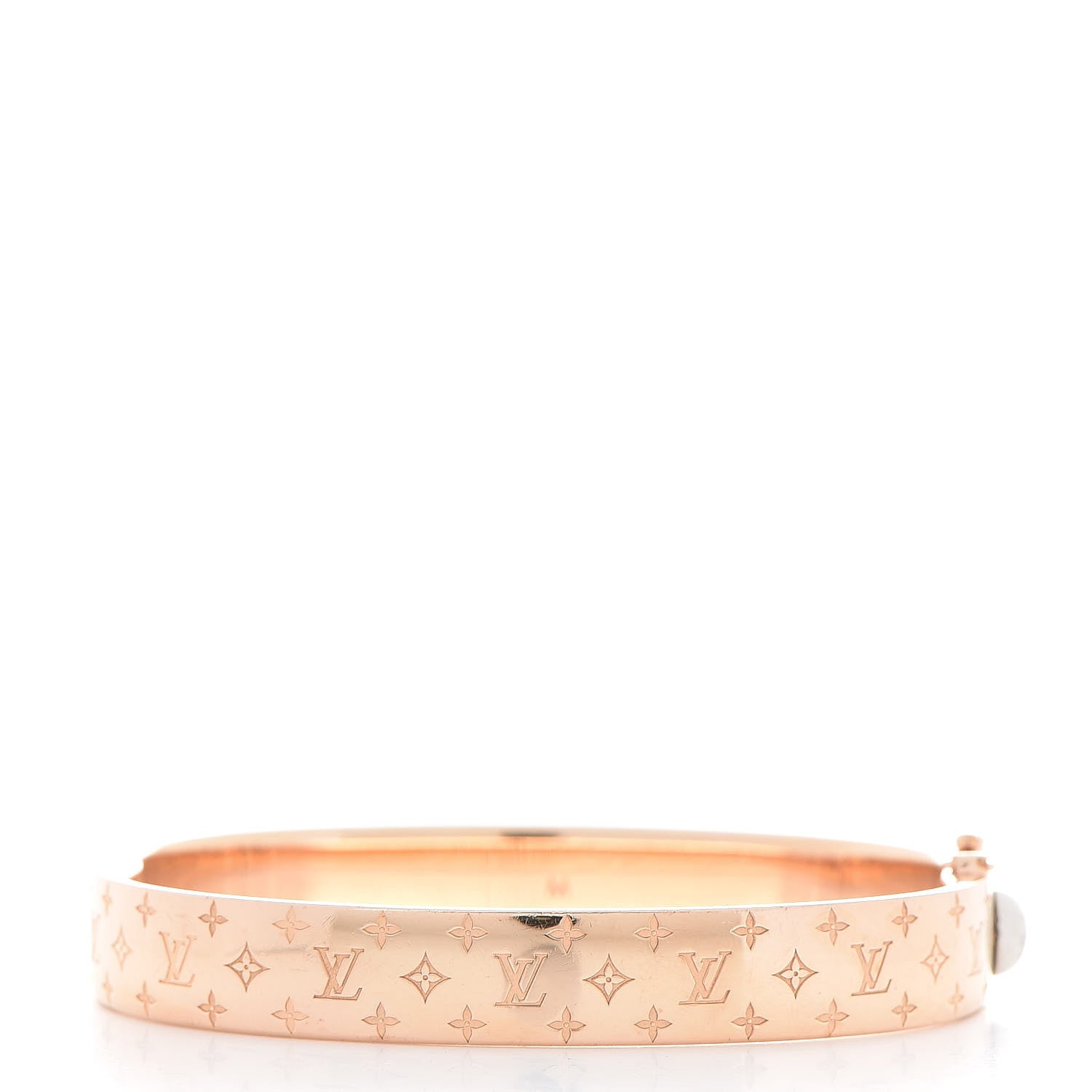 Louis Vuitton Brass Monogram Nanogram Cuff M Pink Gold 3 of 7