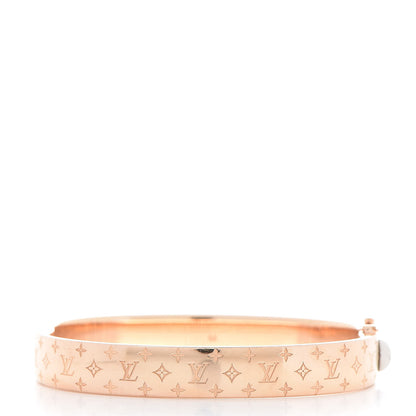 Louis Vuitton Brass Monogram Nanogram Cuff M Pink Gold 3 of 7
