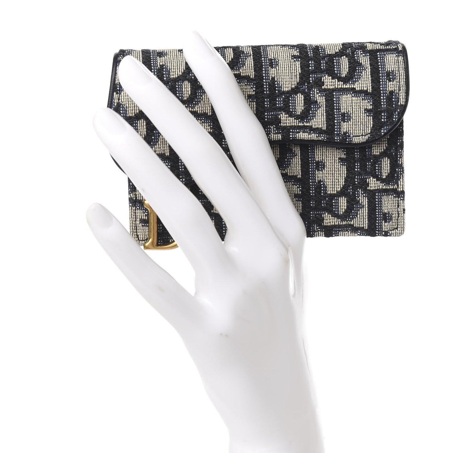 Oblique Saddle Card Holder Blue