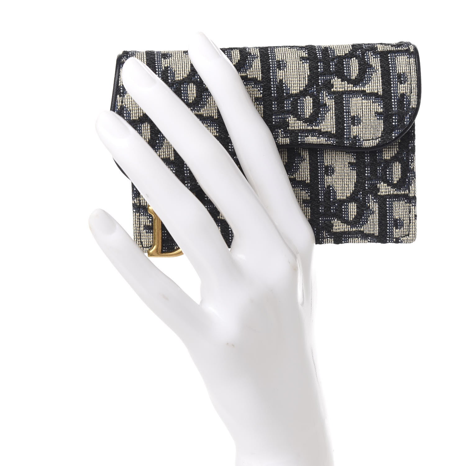 Christian Dior Oblique Saddle Card Holder Blue 2 of 7
