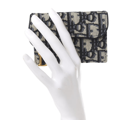 Christian Dior Oblique Saddle Card Holder Blue 2 of 7
