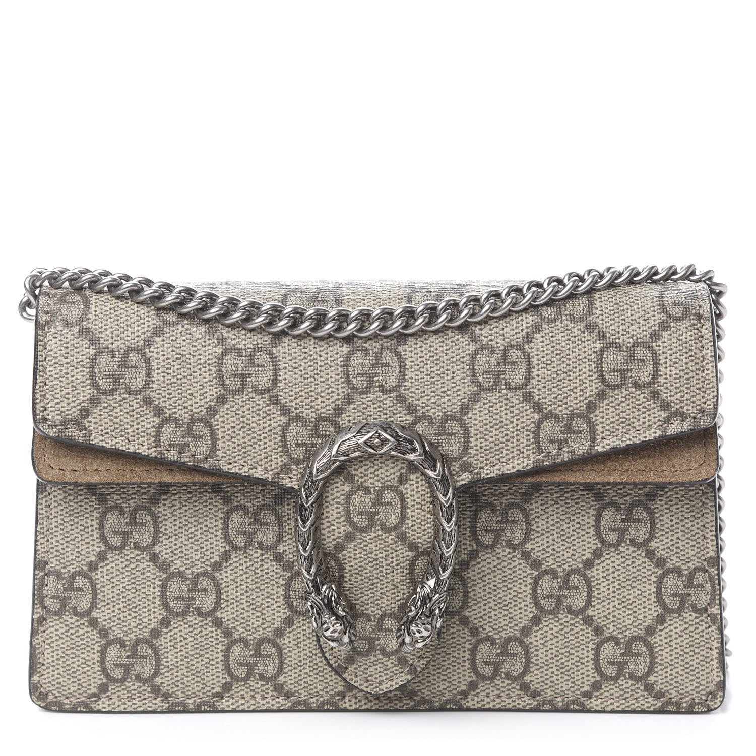 Gucci GG Supreme Monogram Super Mini Dionysus Shoulder Bag Taupe 1 of 11