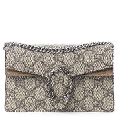 Gucci GG Supreme Monogram Super Mini Dionysus Shoulder Bag Taupe 1 of 11