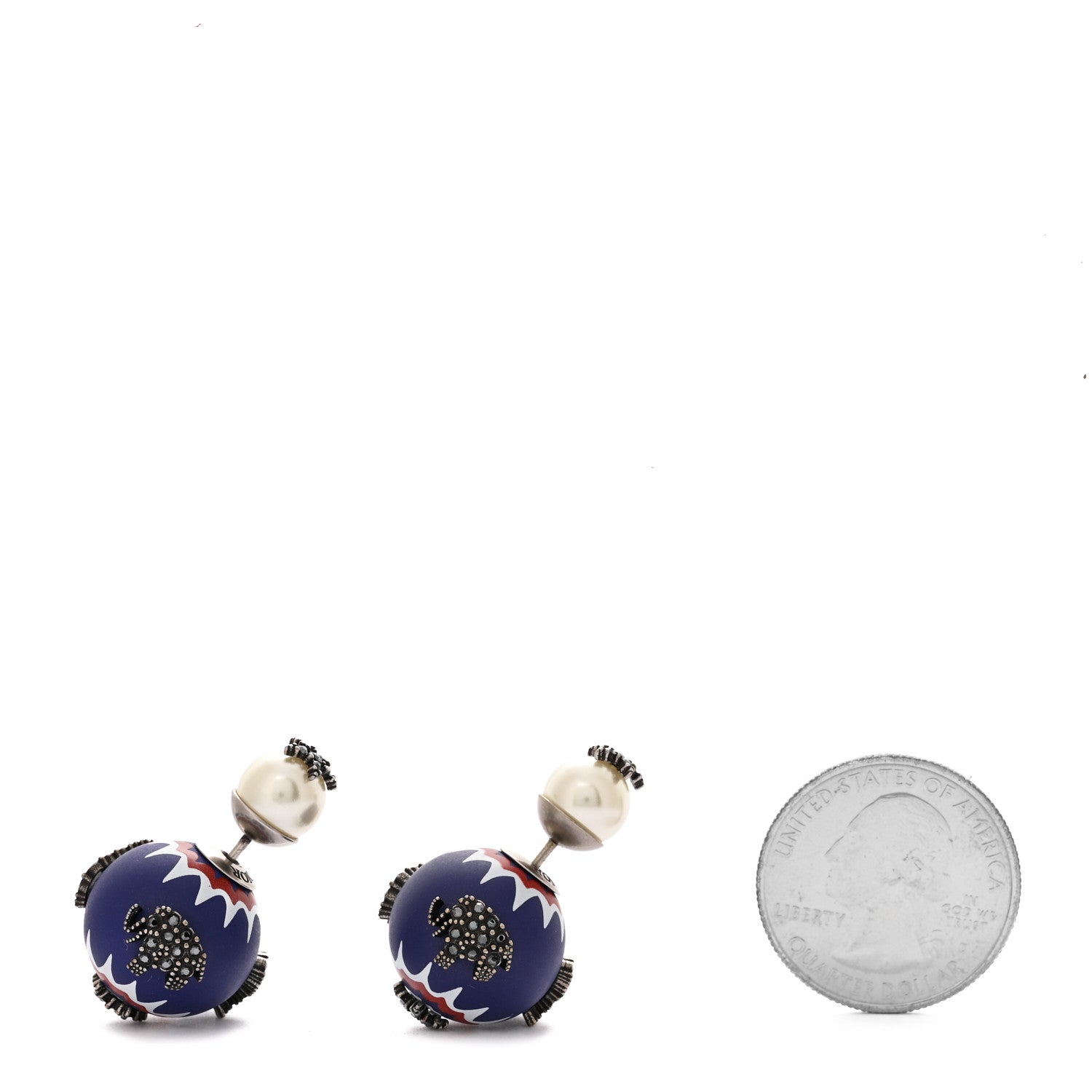 Christian Dior Crystal Mise En Dior Tribal Earrings Matte Blue 2 of 4