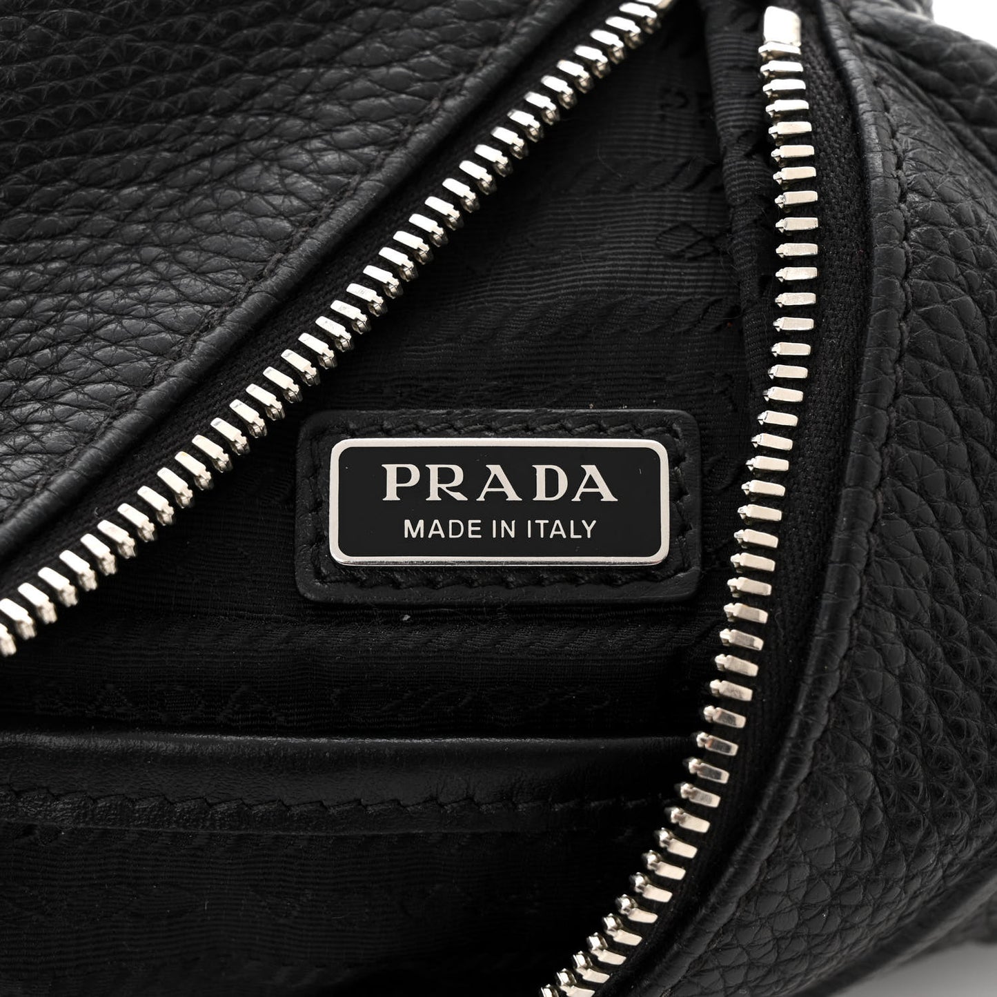 Vitello Daino Logo Embossed Cross Sling Backpack Black
