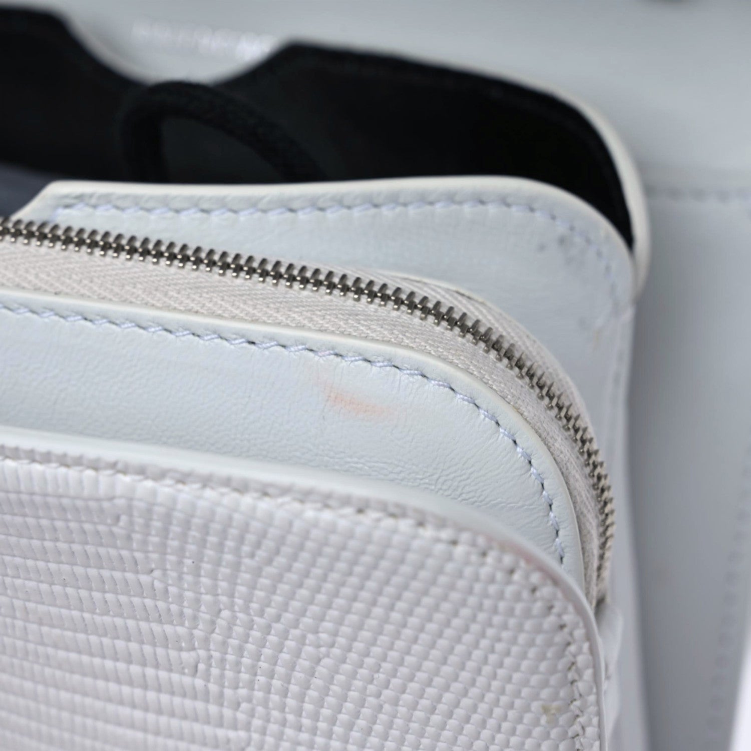 Balenciaga Patent Calfskin Lizard Embossed Tonal B Small B Crossbody Bag White 11 of 11