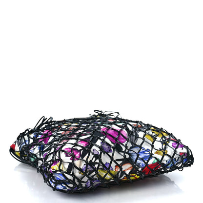 Prada Tessuto Nylon Floral Print Net Tote Black Multicolor 3 of 7