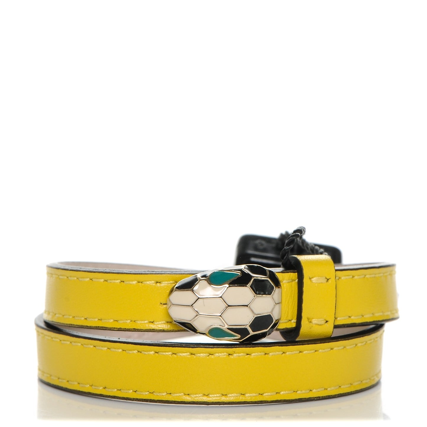Calfskin Serpenti Forever Double Coil Bracelet M Citrine