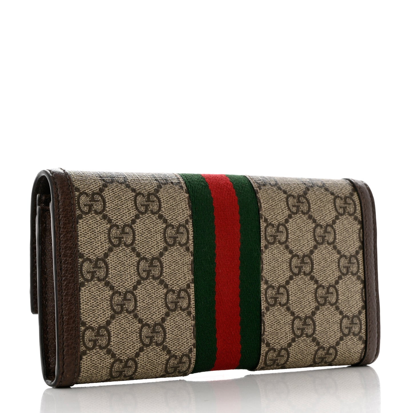 GG Supreme Monogram Web Ophidia Continental Wallet Brown