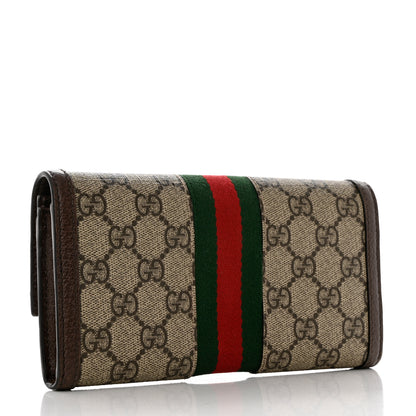 Gucci GG Supreme Monogram Web Ophidia Continental Wallet Brown 3 of 10