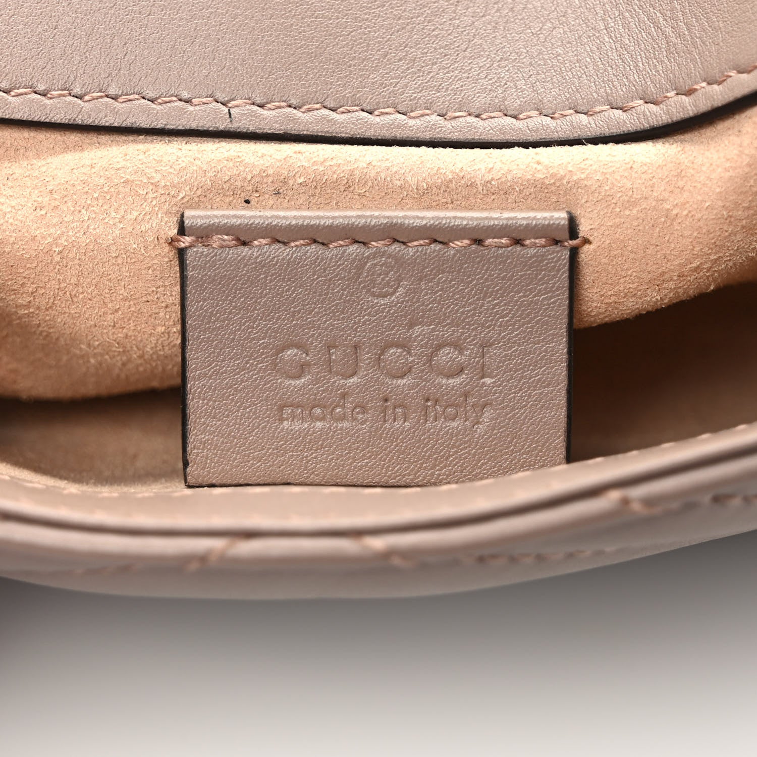 Gucci Calfskin Matelasse Super Mini GG Marmont Shoulder Bag Porcelain Rose 6 of 9