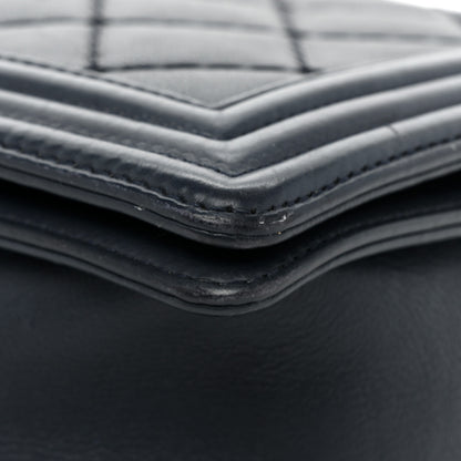 Chanel Calfskin Double Stitch Large Boy Flap Navy Blue 14 of 19
