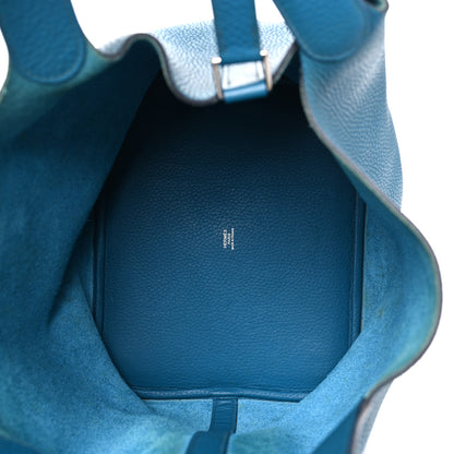 Hermes Taurillon Clemence Picotin Lock 26 GM Turquoise 5 of 11