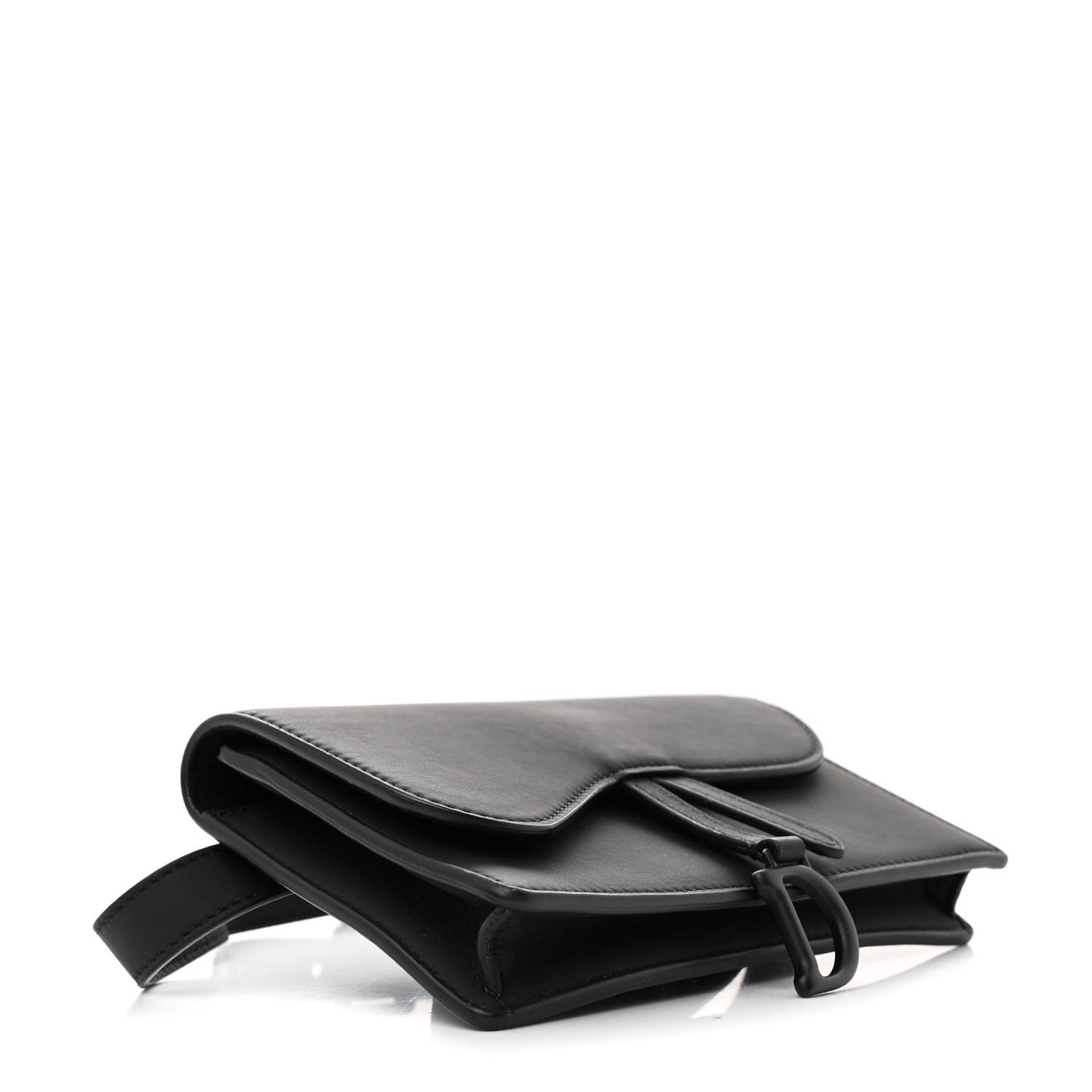 Ultra Matte Calfskin Saddle Belt Bag Black