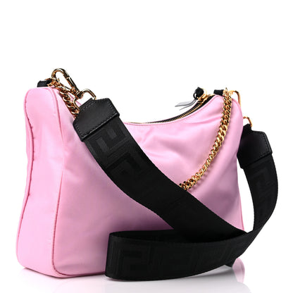 Versace Nylon Tribute Chain Crossbody Shoulder Bag Light Pink 3 of 8